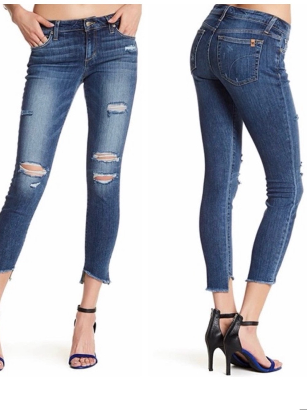 Joe's Jeans Blondie Mid Rise Skinny Ankle in Mayra distressed blue